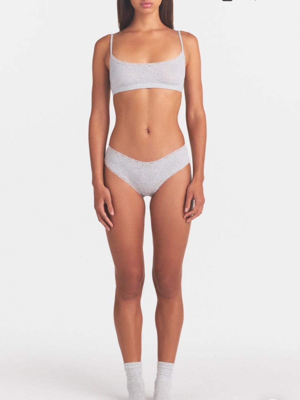 Skims grey pointelle briefs size m new with tags